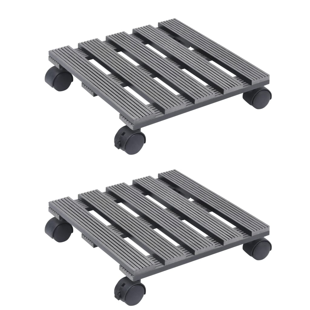 Vidaxl Plant Trolleys 2 PCS 30x30x7,5 cm HKC Grå