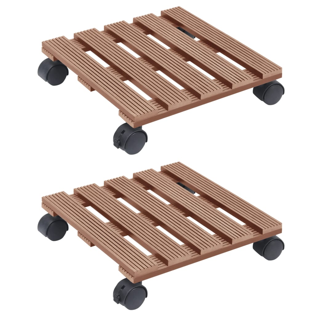 Vidaxl Plant Trolleys 2 PCS 30x30x7,5 cm HKC Brown