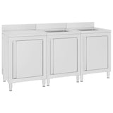 Vidaxl Washbasin Cabinet commerciale 180x60x96 cm in acciaio inossidabile