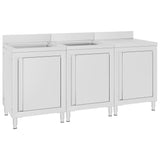 Vidaxl Washbasin Cabinet commerciale 180x60x96 cm in acciaio inossidabile