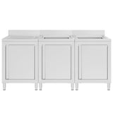 Armoire de lavabo Vidaxl Commercial 180x60x96 cm en acier inoxydable