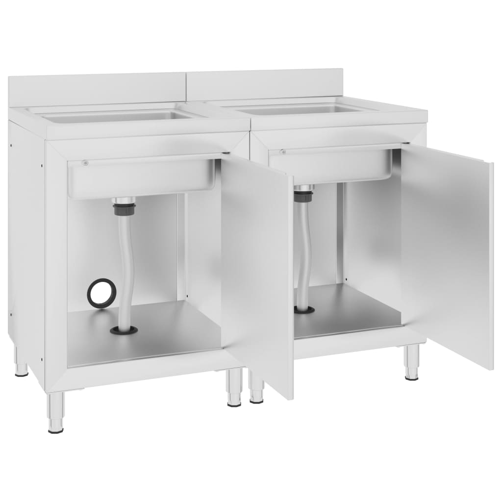 Vidaxl Washbasin Armates Commercial Acciaio inossidabile da 2 ST