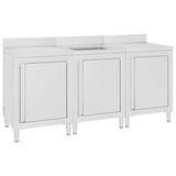 Armoire de lavabo Vidaxl Commercial 180x60x96 cm en acier inoxydable