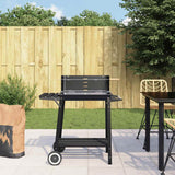 VidaXL Charcoal barbecue with wheel steel black