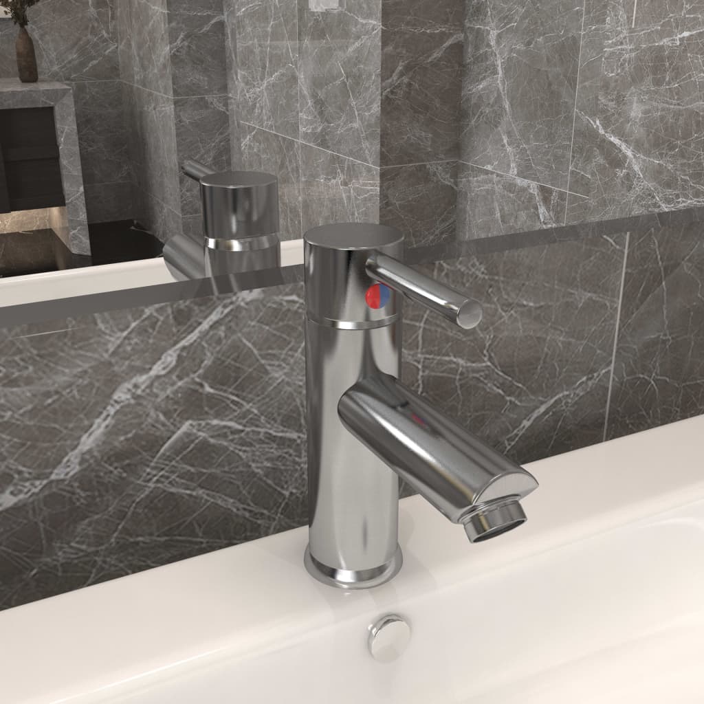 Vidaxl Washbasin Crane 130176 mm Sëlwerfaarf faarweg