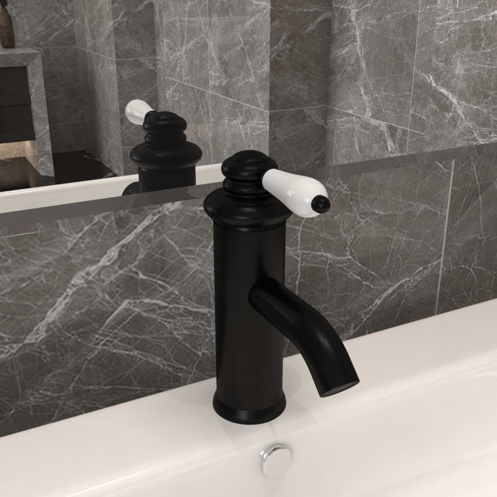 VidaXL Washbasin faucet 130x180 mm Black