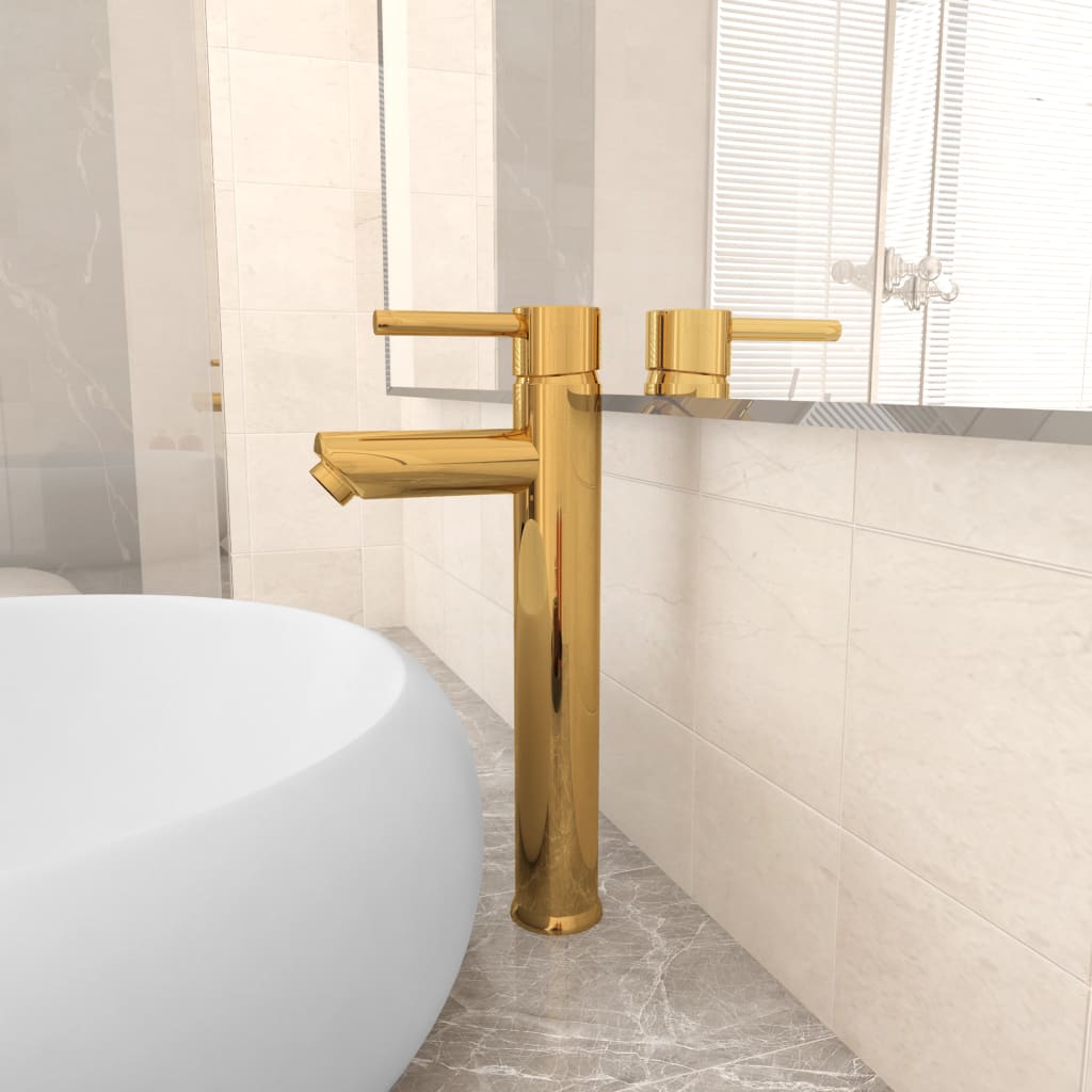 VidaXL Bathroom Mixed Father 12x30 cm Gold colored