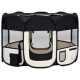 Vidaxl Dog Ren plegable con bolsa portadora 110x110x58 cm negro