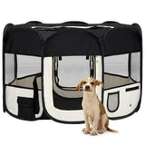 Vidaxl Dog Ren pliable avec sac de transport 110x110x58 cm noir