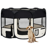 VidaXL Dog Ren Foldable with carrier bag 125x125x61 cm Black