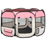 Vidaxl Dog Ren plegable con bolsa portadora 110x110x58 cm rosa