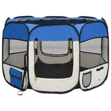 Vidaxl Dog Ren pliable avec sac de porte-avions 90x90x58 cm bleu