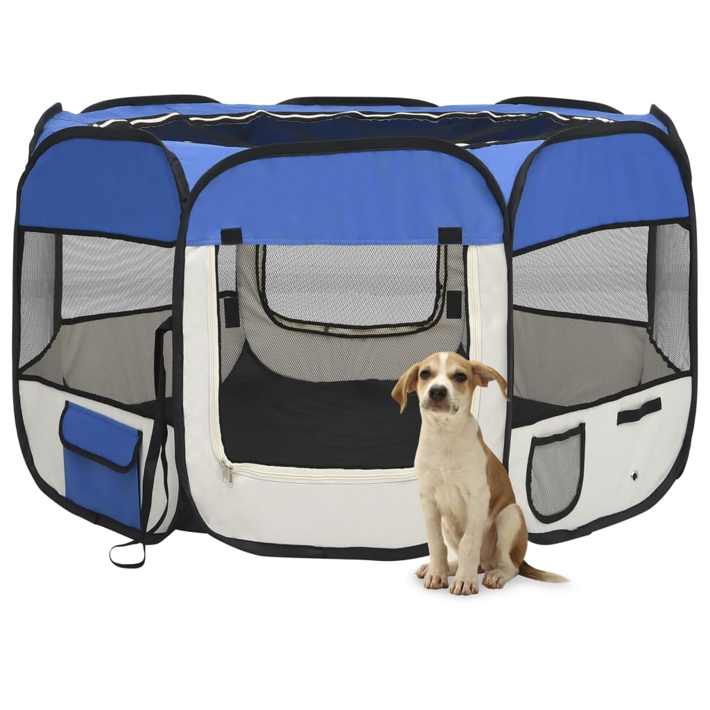 Vidaxl Hond sen klappt mat Carrierbe Bag 110x110x58 cm blo