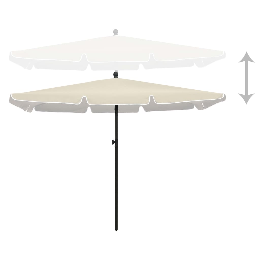 Parasol Vidaxl con poste 210x140 cm de arena -color