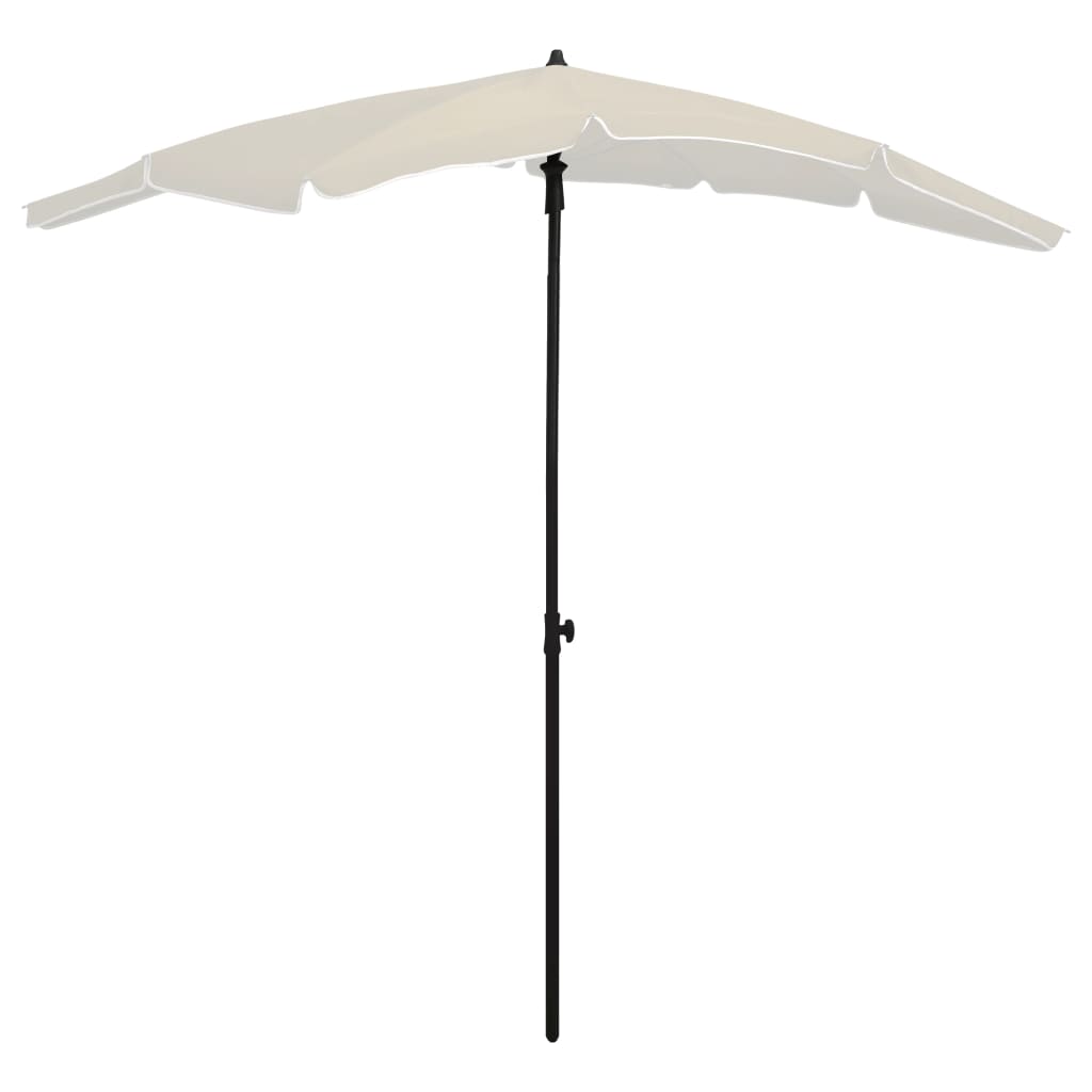 Vidaxl -parasol med pol 200x130 cm sandfärgad