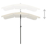 Vidaxl -parasol med pol 200x130 cm sandfärgad