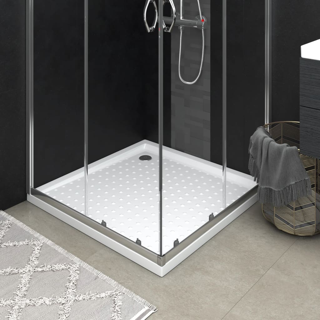 Bac de douche vidaxl avec goujons 80x80x4 cm blanc