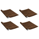 Vidaxl Dörrfilier Självhäftande 4 ST 210x90 CM PVC Dark Oak Color