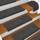 Vidaxl Stair Mats 5 stk 65x21x4 cm nål følte anthracit -farvet