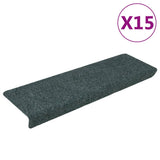 Vidaxl trappematter 15 st 65x21x4 cm nål følte seg brun