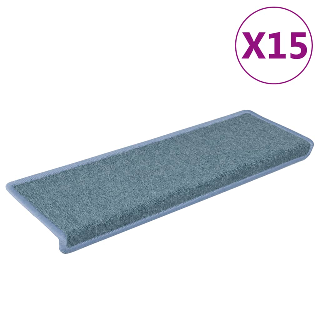 Vidaxl stair mats 15 st 65x21x4 cm blue