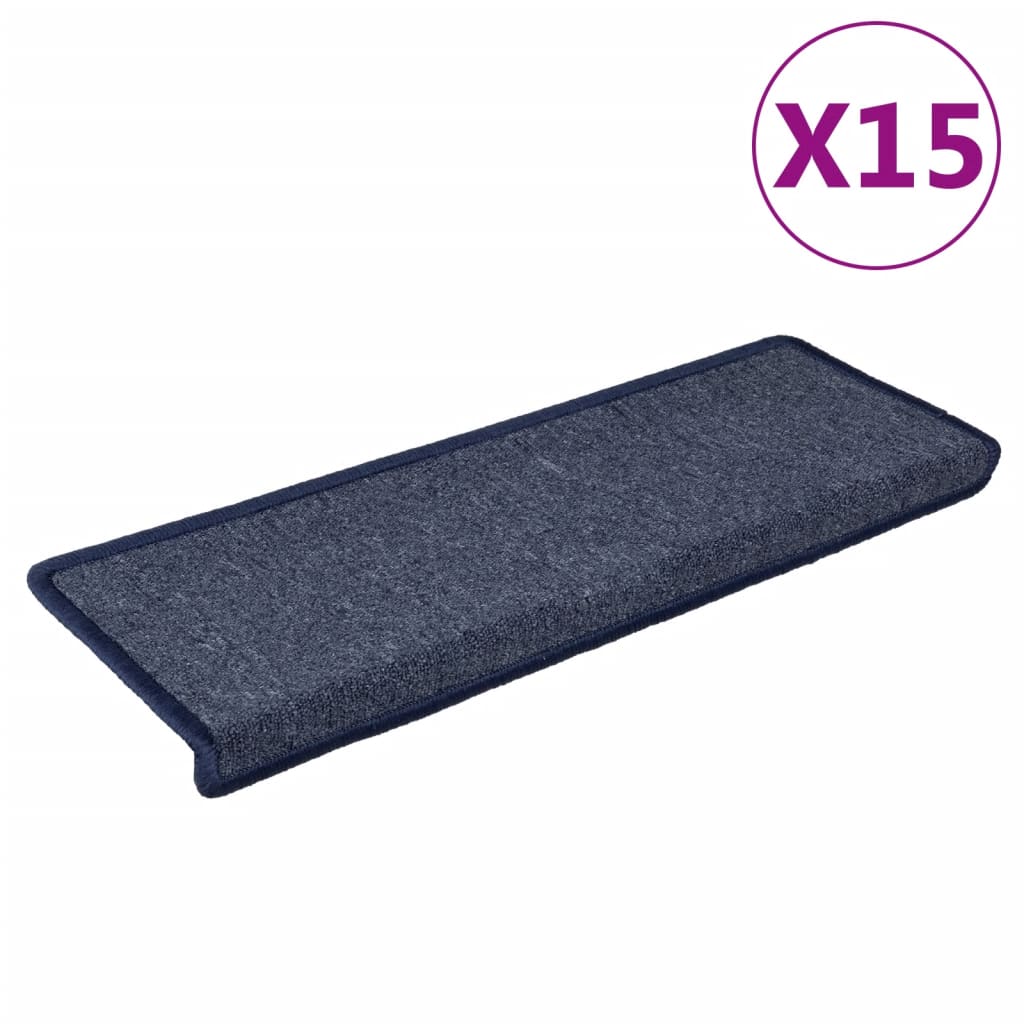 Esteras de escalera de Vidaxl 15 st 65x21x4 cm gris y azul