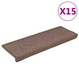 Podstavki za stopnice Vidaxl 15 St 65x21x4 cm rjava