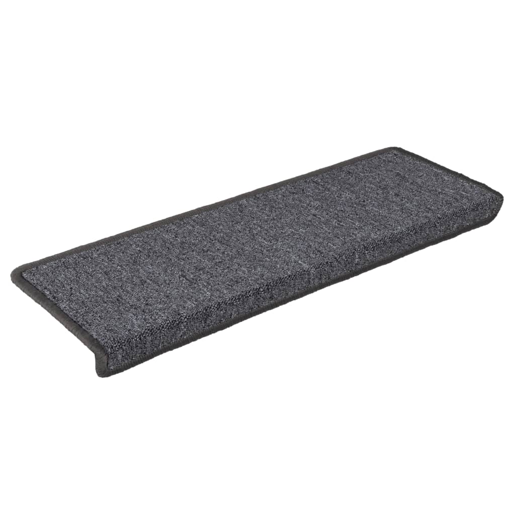 Esteras de escalera de Vidaxl 15 st 65x21x4 cm gris y negro