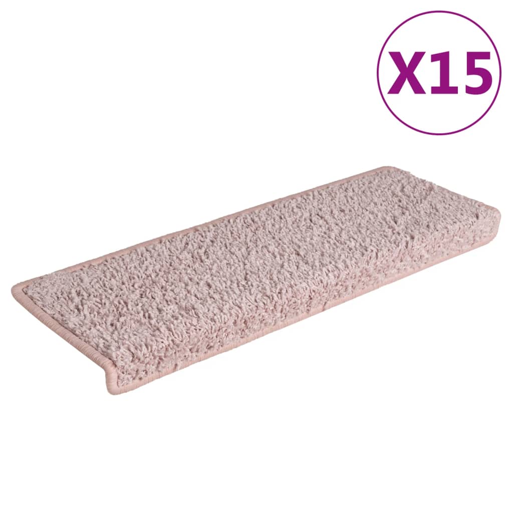 Podstavki za stopnice Vidaxl 15 St 65x21x4 cm bela in roza