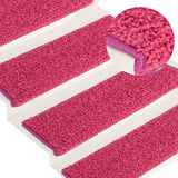 Vidaxl Stair Mats 15 St 65x21x4 cm rosa