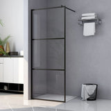 Vidaxl Walk-in shower wall Transparent 100x195 cm ESG glass black