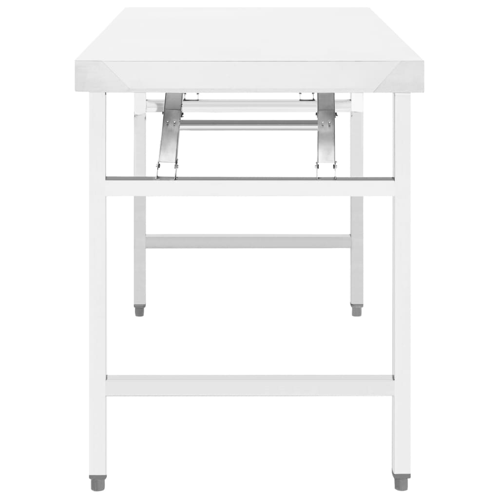 Vidaxl Kitchenwork table Collapsible 120x60x80 cm Stainless steel