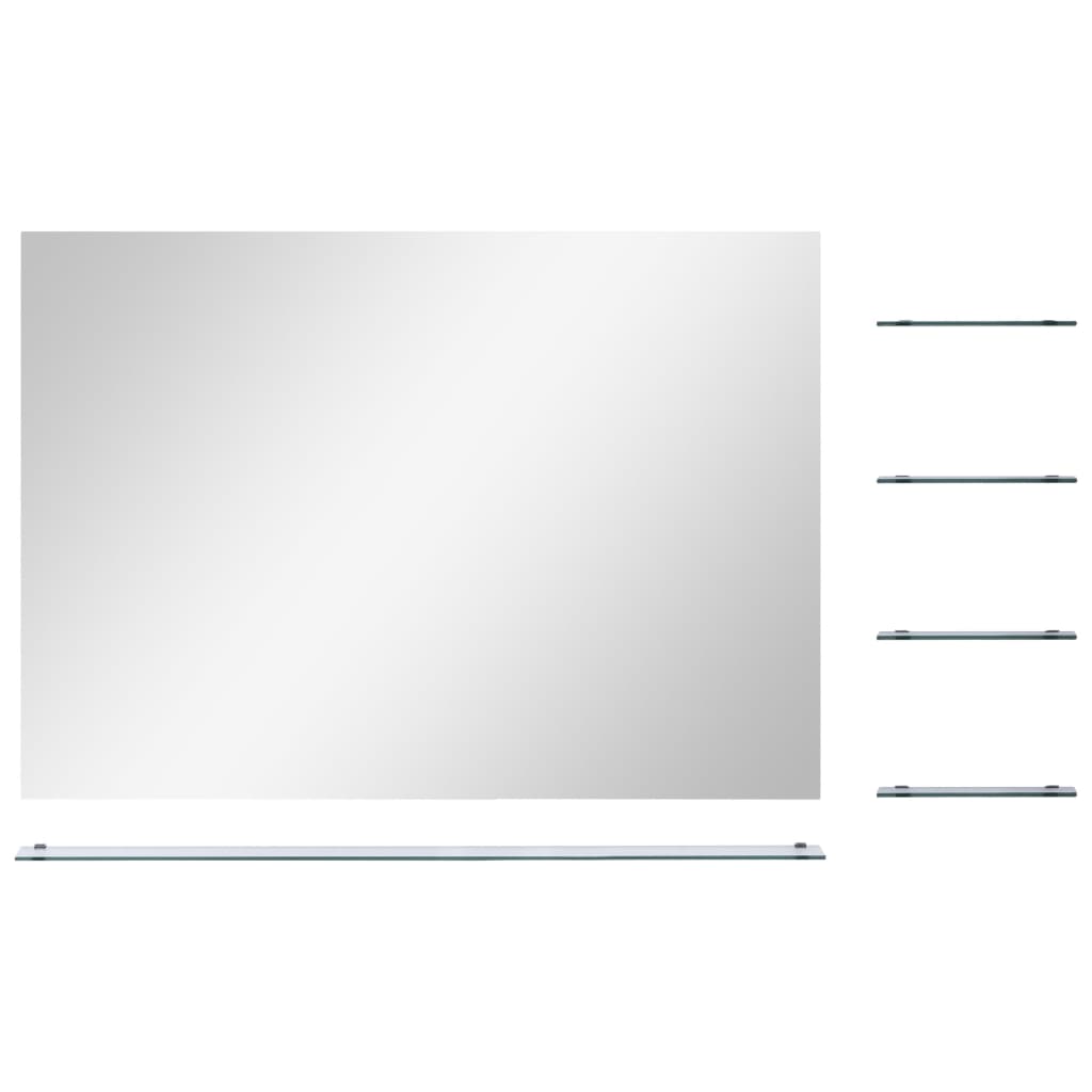 Vidaxl Wall Mirror s 5 policemi 80x60 cm stříbrné barvy