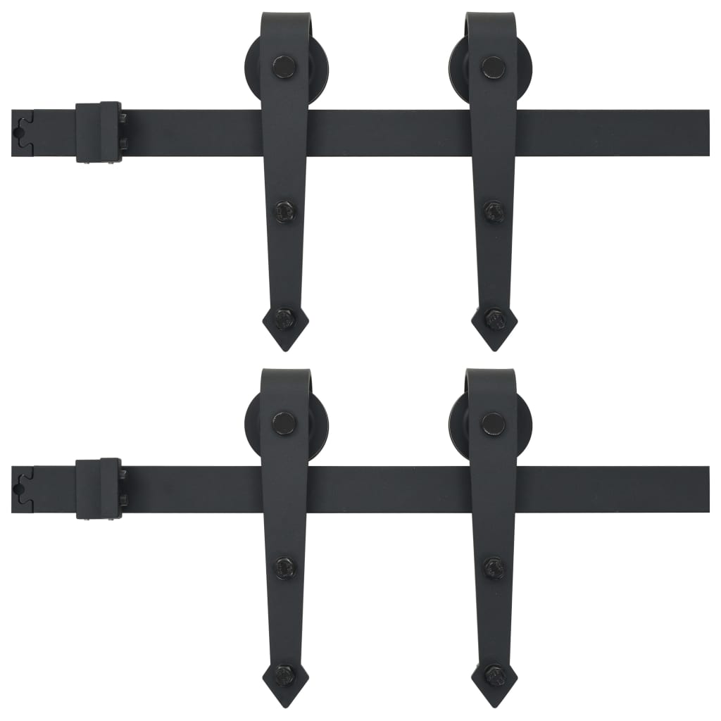 Vidaxl -Hardware -Sets für Schiebetüren 2 ST 200 cm Stahl schwarz