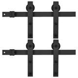 Conjuntos de hardware de Vidaxl para puertas correderas de 2 st 200 cm de acero negro