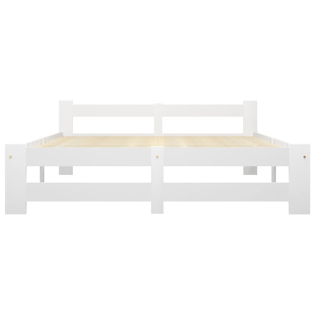 Vidaxl bedframe massief grenenhout wit 160x200 cm