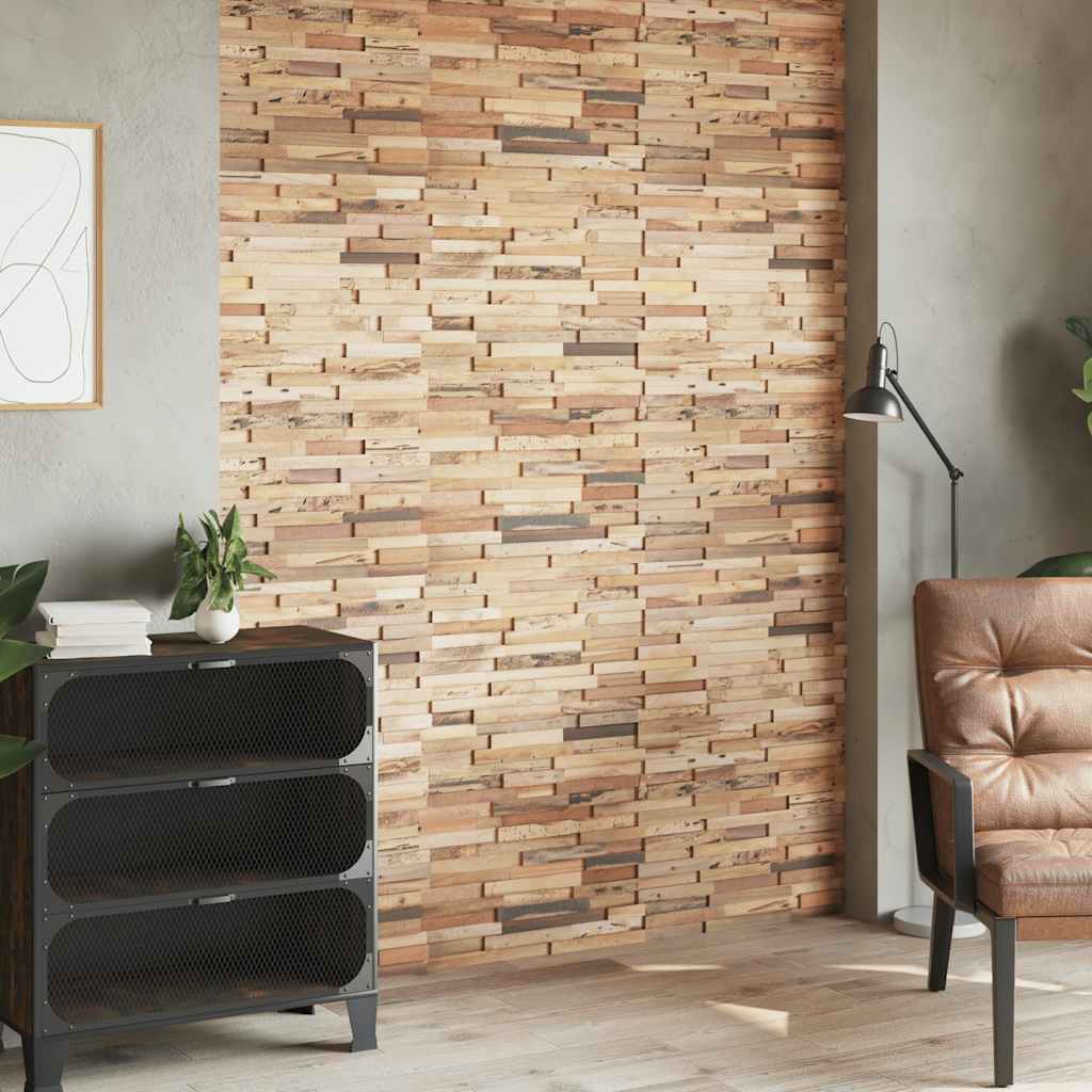 Paneles de pared Vidaxl 10 ST 1.03 m² de madera de teca reutilizada