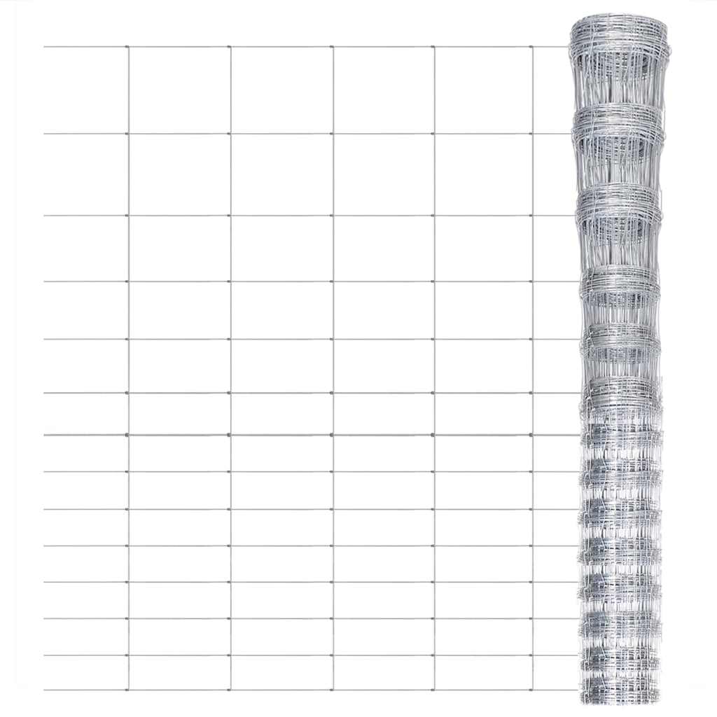 Vidaxl hek 50x1 m galwanizowany stalowy srebrny kolor