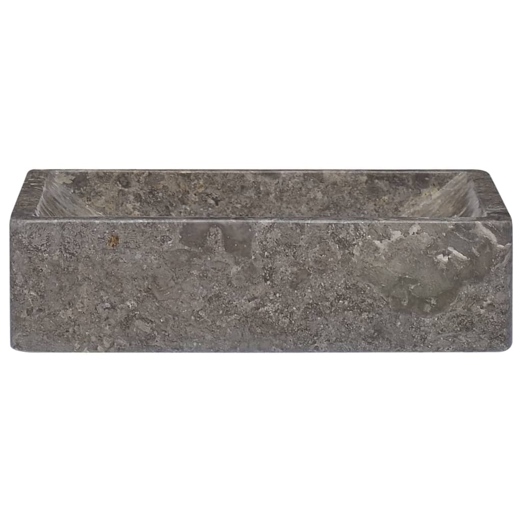 Évier vidaxl 45x30x12 cm en marbre haut gris brillant