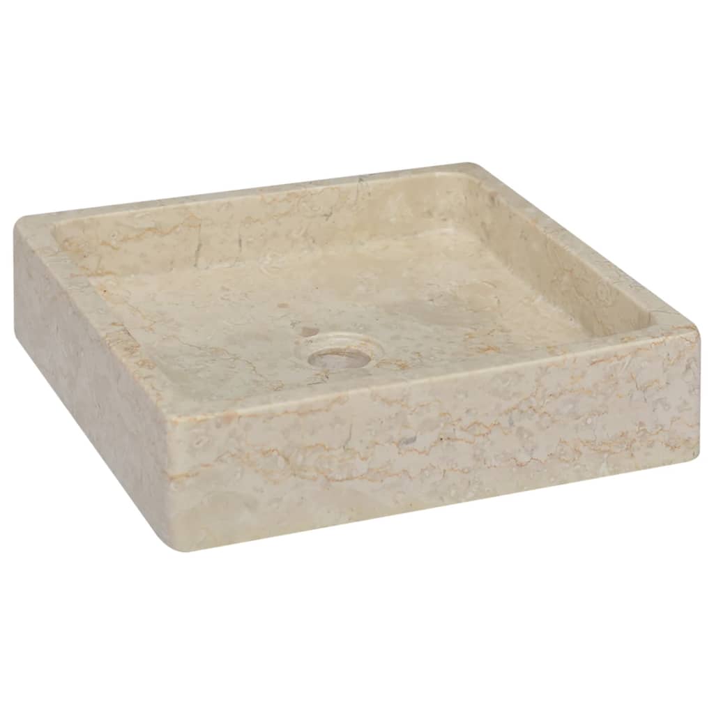 Vidaxl sink 40x40x10 cm marble cream colored