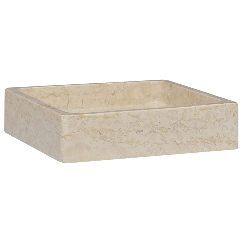 Vidaxl sink 40x40x10 cm marble cream colored