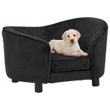 Vidaxl Dog Bank 69x49x40 cm Plush Black