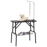 Vidaxl Dog Trim Table justerbar med 1 slinga och lagringsvetenskap