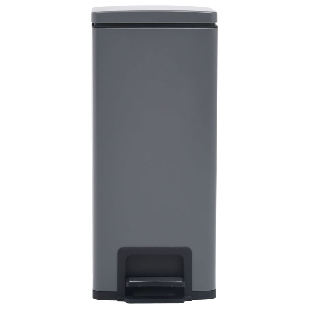 Vidaxl pedal bin with anti-fingerprint 30 l stainless steel gray