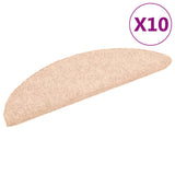 Vidaxl stair mats self -adhesive 10 st 56x17x3 cm needle felt cream -colored