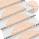 Vidaxl stair mats self -adhesive 10 st 56x17x3 cm needle felt cream -colored