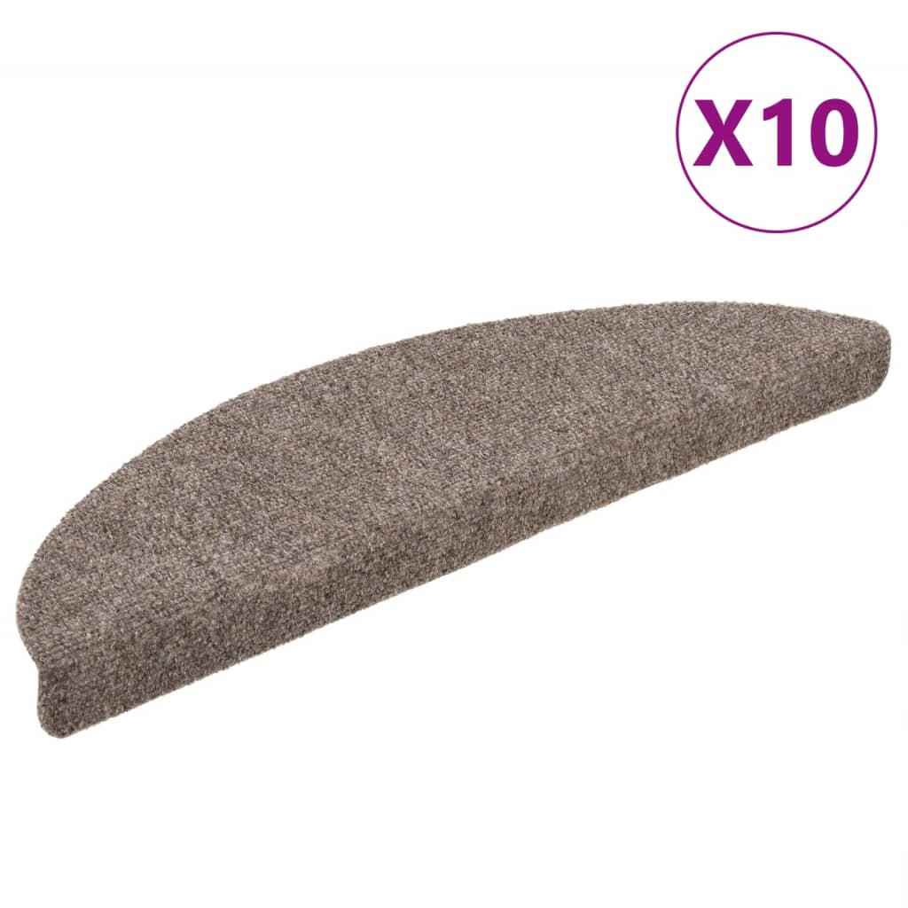 Vidaxl Stair Mats Self -Adhesive 10 St 56x17x3 CM Needle Felt Beige