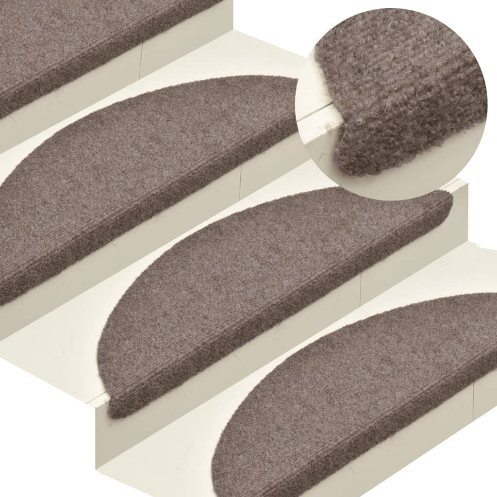 Vidaxl Stair Mats Self -Adhesive 10 St 56x17x3 CM Needle Felt Beige