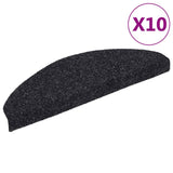 Vidaxl Stair Mats Self -påfædet 10 stk 65x21x4 cm nål føltes sort