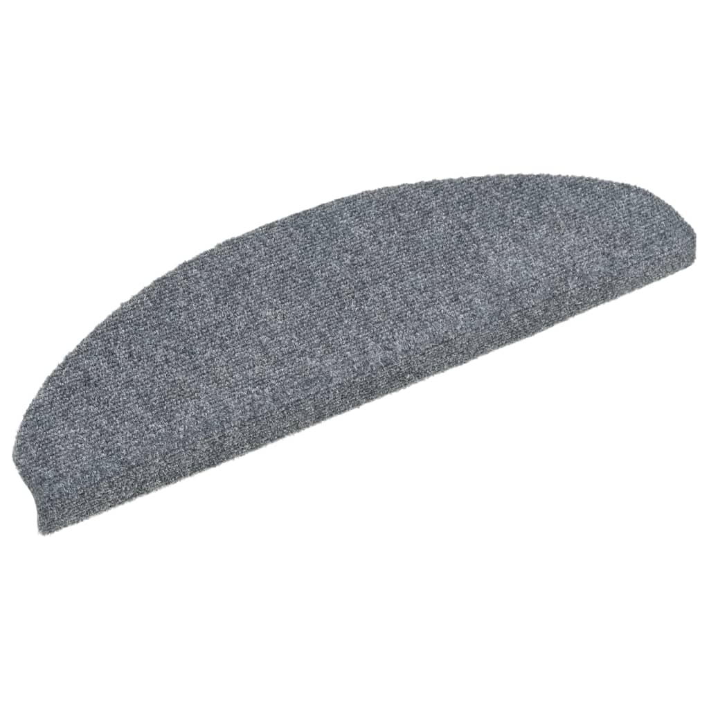 Vidaxl stair mats self -adhesive 5 pcs 65x21x4 cm needle felt light gray